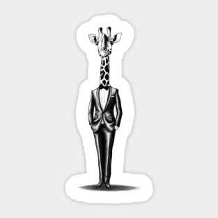 Giraffe In Suit Sticker